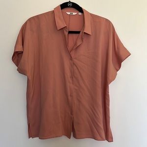Uniqlo dolman short sleeve button down